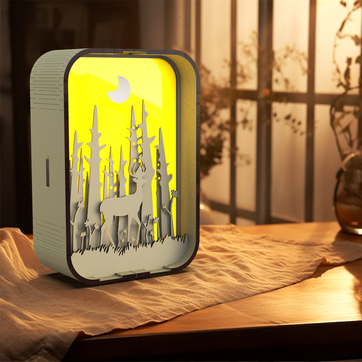 Woodcarving Light Creative Minimalist Bedside Night Light