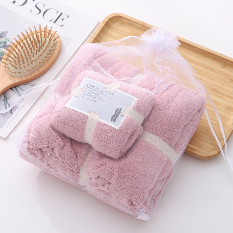 High-density Coral Fleece Absorbent Soft Bath Towel Face Towel