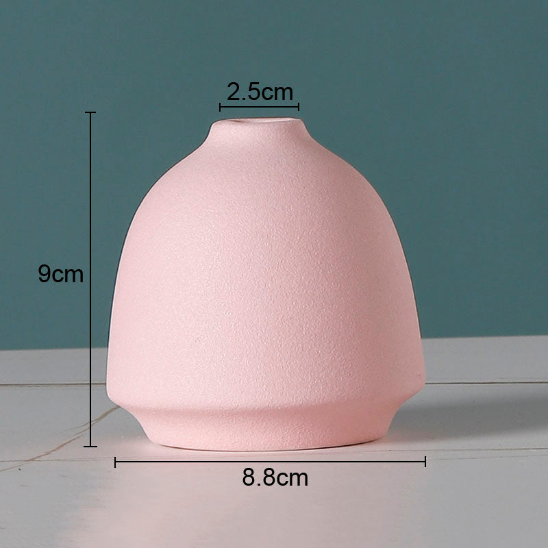 Simple Solid Color Ceramic Vases European Flower Arrangement Plant Pots