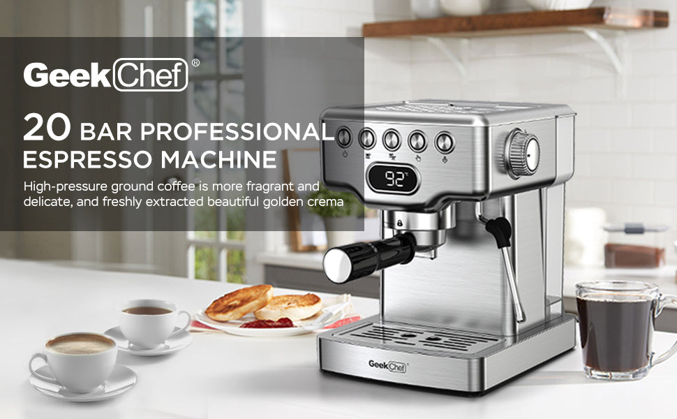 20 Bar Espresso Machine With Milk Frothier For Latte, Cappuccino