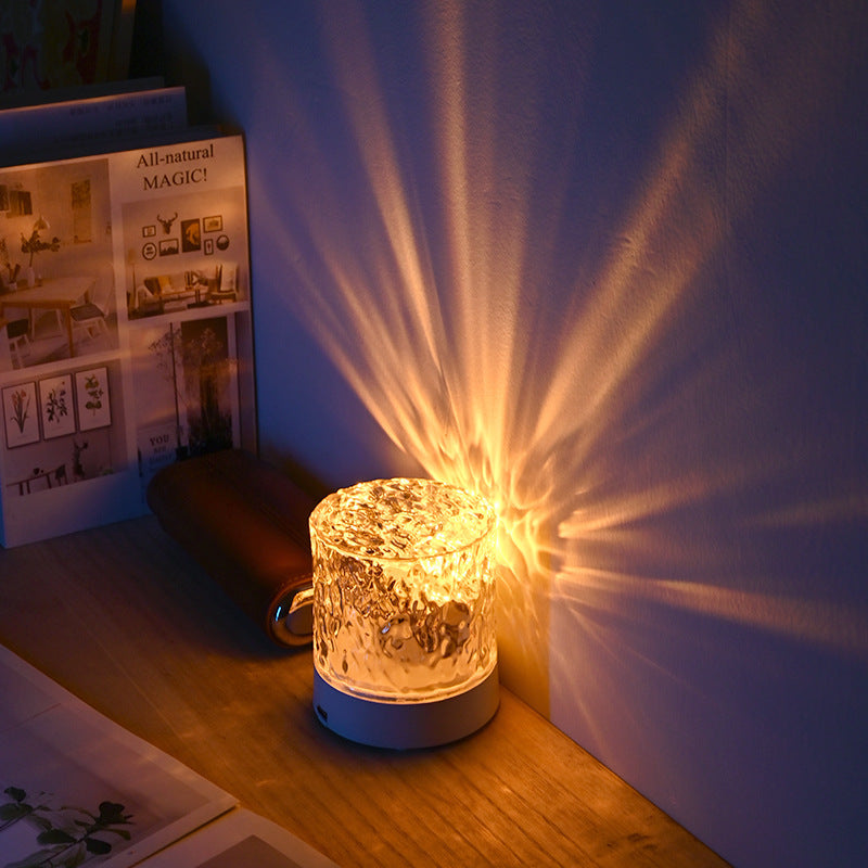 Crystal Lamp Water Ripple Projector Night Light Decoration Home