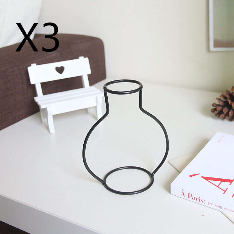 Ins Wire Vase Flower Arrangement Wrought Iron Nordic Creative Ornaments
