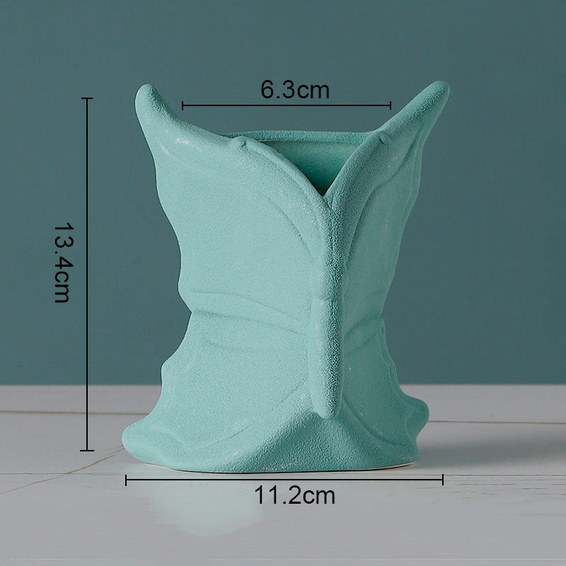 Simple Solid Color Ceramic Vases European Flower Arrangement Plant Pots