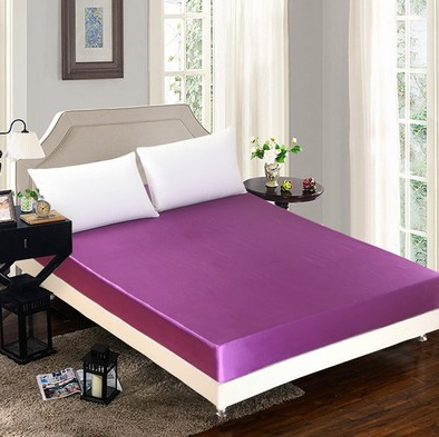 Summer ice silk silk silk bed solid color bed cover