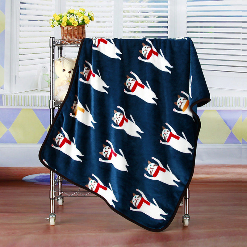 Coral fleece flannel baby blanket cartoon car office knee car inner blanket