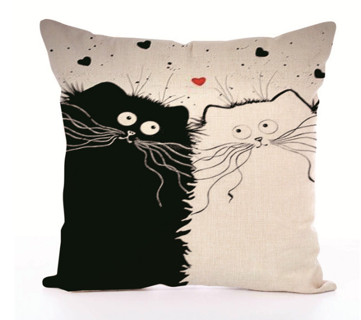 Black & White Cat Pillow Cases