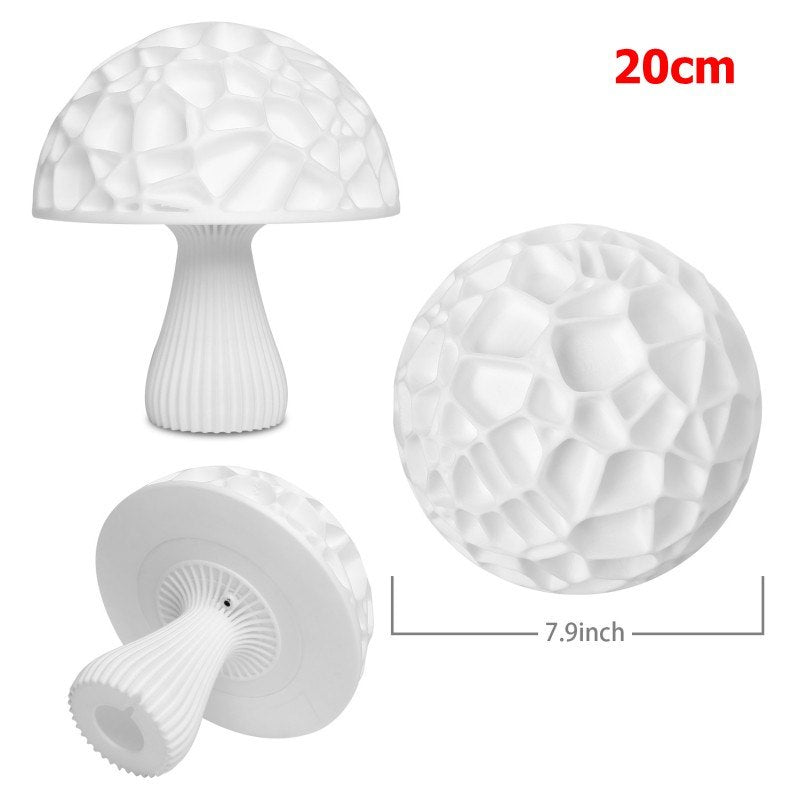 3D Printed 16 colors Led Mushroom Lamp Lovely Colorful Led Night Light