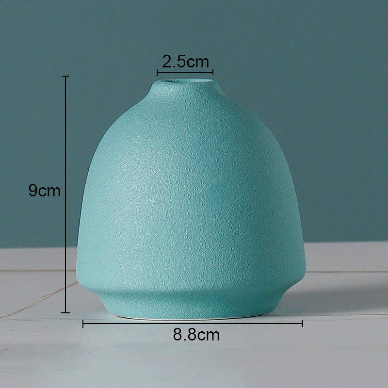 Simple Solid Color Ceramic Vases European Flower Arrangement Plant Pots