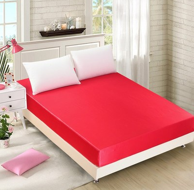 Summer ice silk silk silk bed solid color bed cover