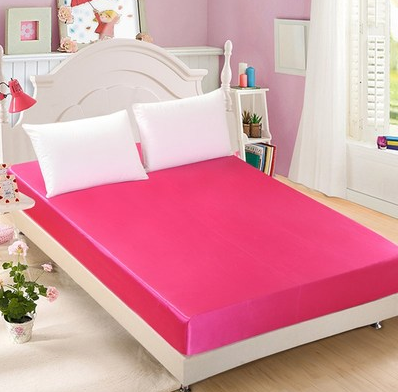 Summer ice silk silk silk bed solid color bed cover