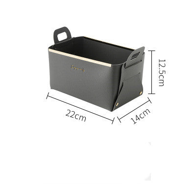 Nordic Desktop PU Leather Large Storage Box Folding Living Room