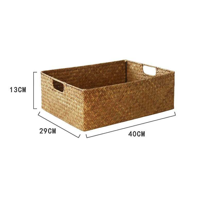 Straw Woven Rectangular Storage Baskets, Finishing Baskets