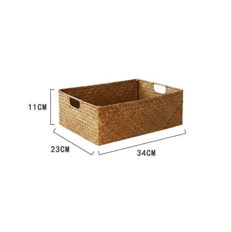 Straw Woven Rectangular Storage Baskets, Finishing Baskets