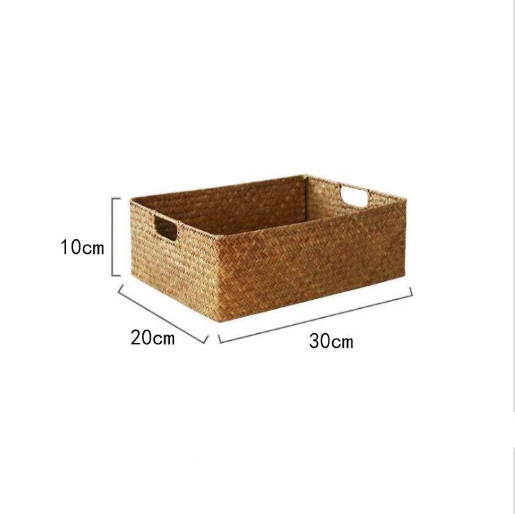 Straw Woven Rectangular Storage Baskets, Finishing Baskets