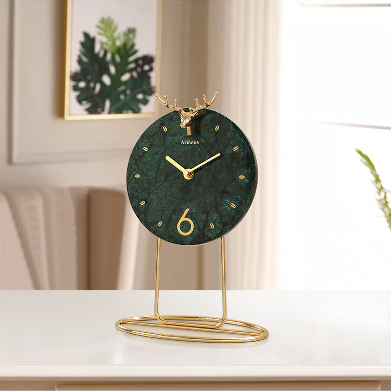 Light Luxury Marble Decoration Clock Home Desktop Clock Ornaments
