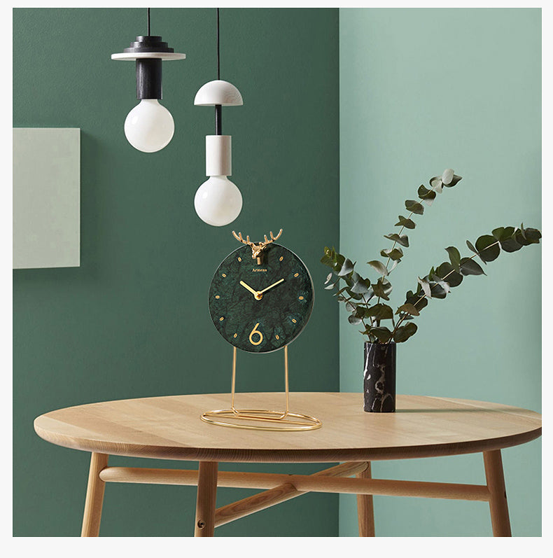 Light Luxury Marble Decoration Clock Home Desktop Clock Ornaments