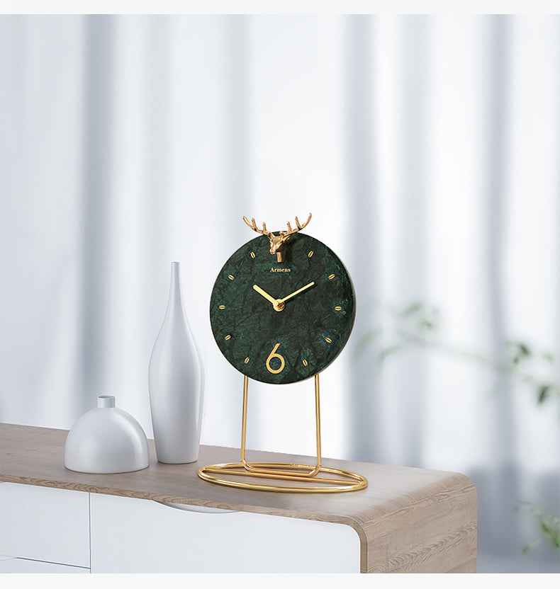 Light Luxury Marble Decoration Clock Home Desktop Clock Ornaments