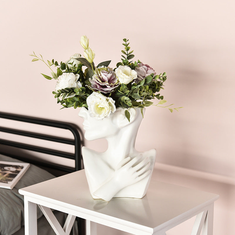 Modern Nordic Style Creative Portrait Vase Human Head