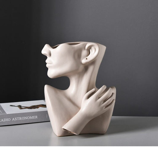 Modern Nordic Style Creative Portrait Vase Human Head