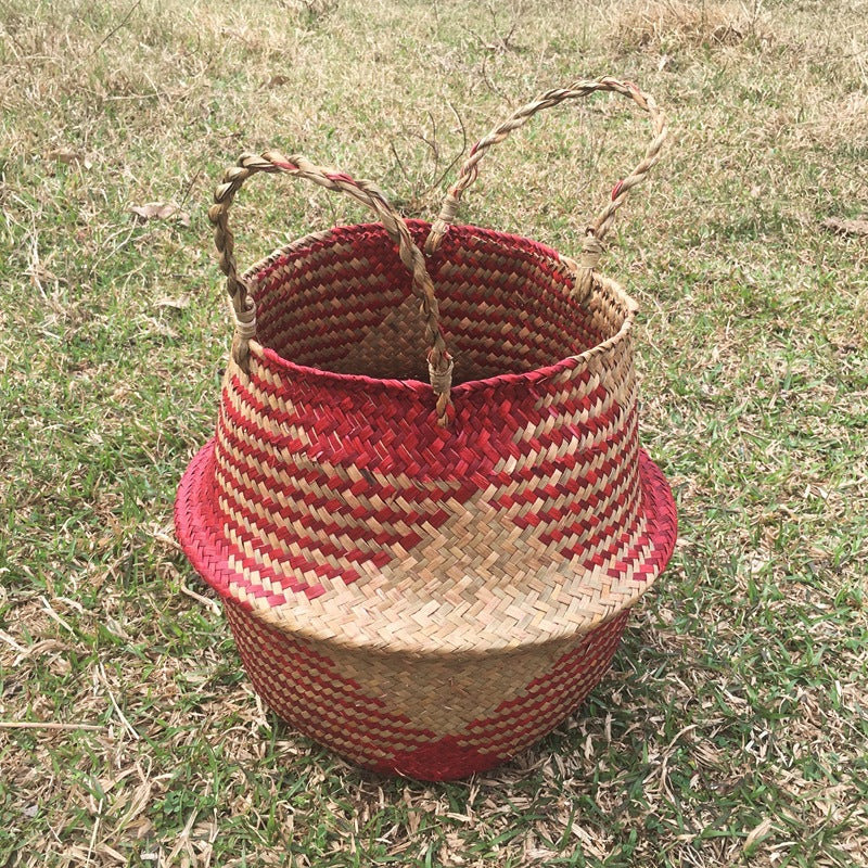 Straw Pot-Bellied Flower Baskets, Flower Arrangement