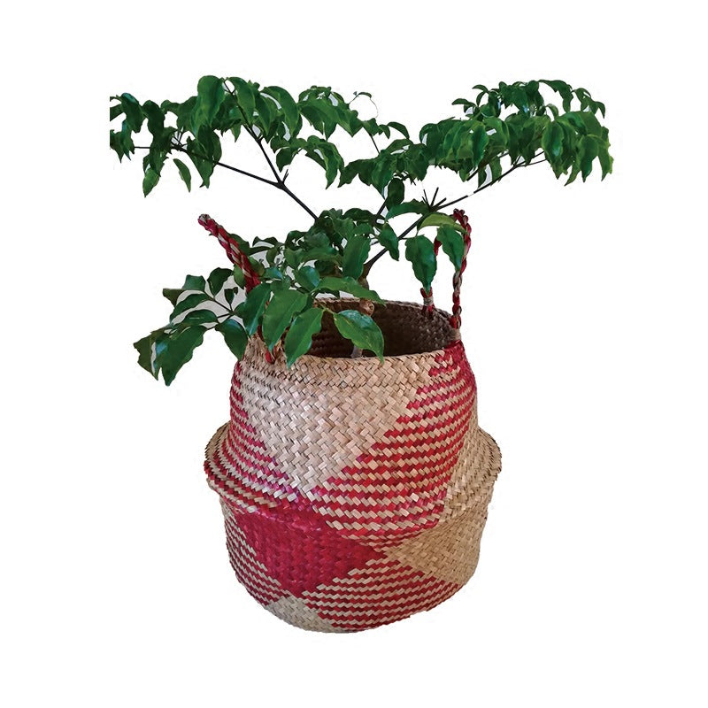Straw Pot-Bellied Flower Baskets, Flower Arrangement