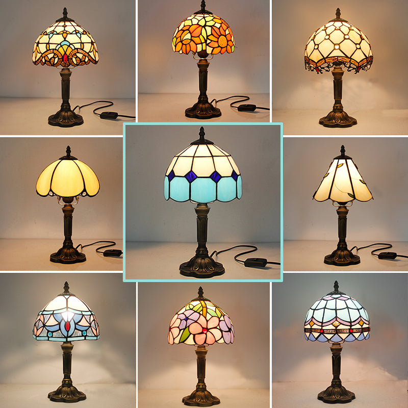 Lamp Bedroom Bedside Lamp Retro Bar Yellow Glass Lamp