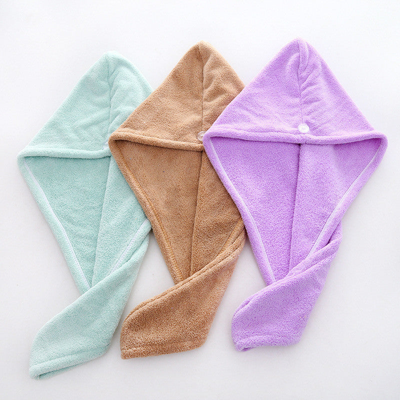 Coral Fleece Dry Hair Cap Fast Absorbent Microfiber