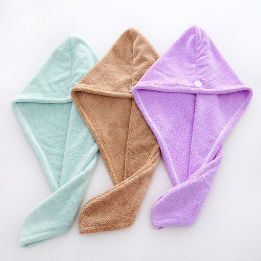 Coral Fleece Dry Hair Cap Fast Absorbent Microfiber