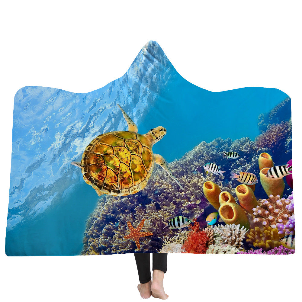 New Hooded Poncho Thicker Hooded Blanket Home