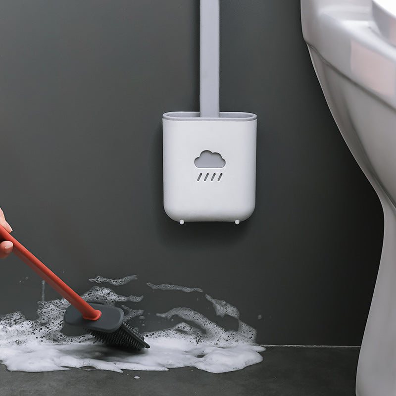 Wall-Mounted Silicone Toilet Brush Tool