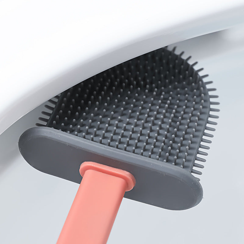 Wall-Mounted Silicone Toilet Brush Tool