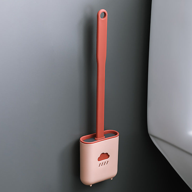 Wall-Mounted Silicone Toilet Brush Tool