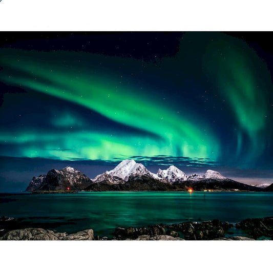 Green Aurora Landscape Painting By Digital Painting Home Decoration Digital Painting