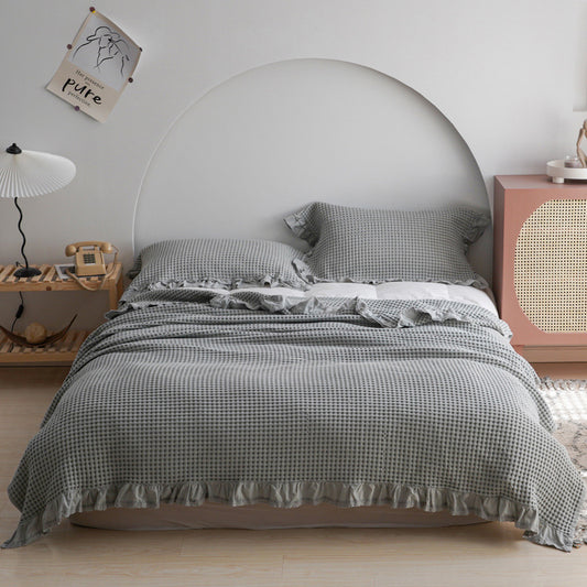Japan Waffle Plaid Blankets for Bed Sofa Throws