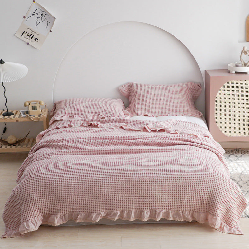 Japan Waffle Plaid Blankets for Bed Sofa Throws