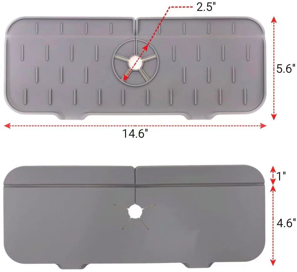 Kitchen Silicone Faucet Absorbent Mat Sink Splash Guard Faucet
