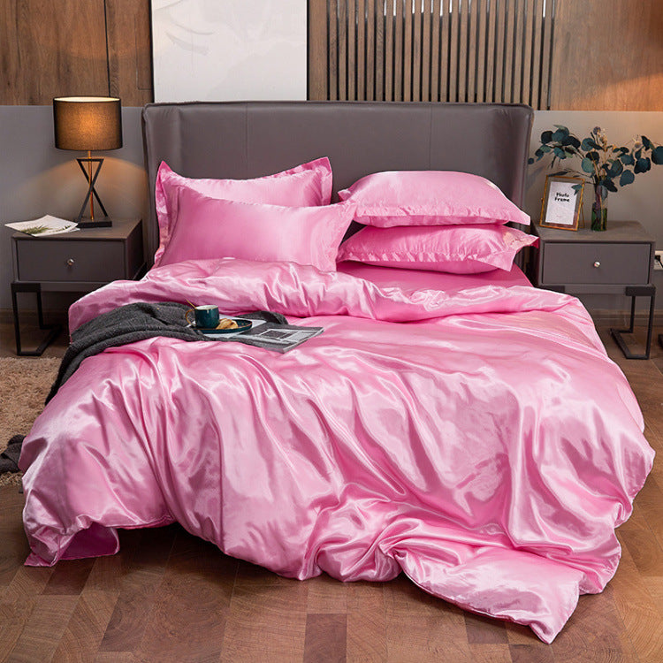 Four piece set of washed imitation silk
