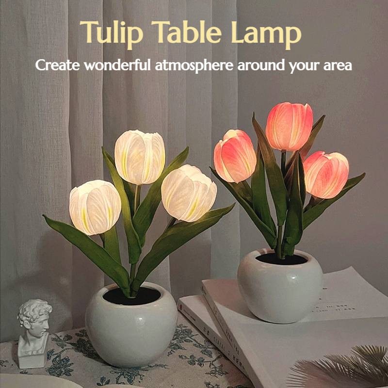 LED Tulip Night Light Simulation Flower Table Lamp LED Lights