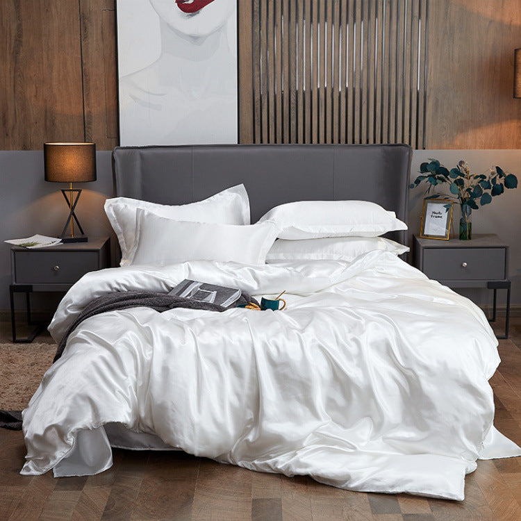 Four piece set of washed imitation silk
