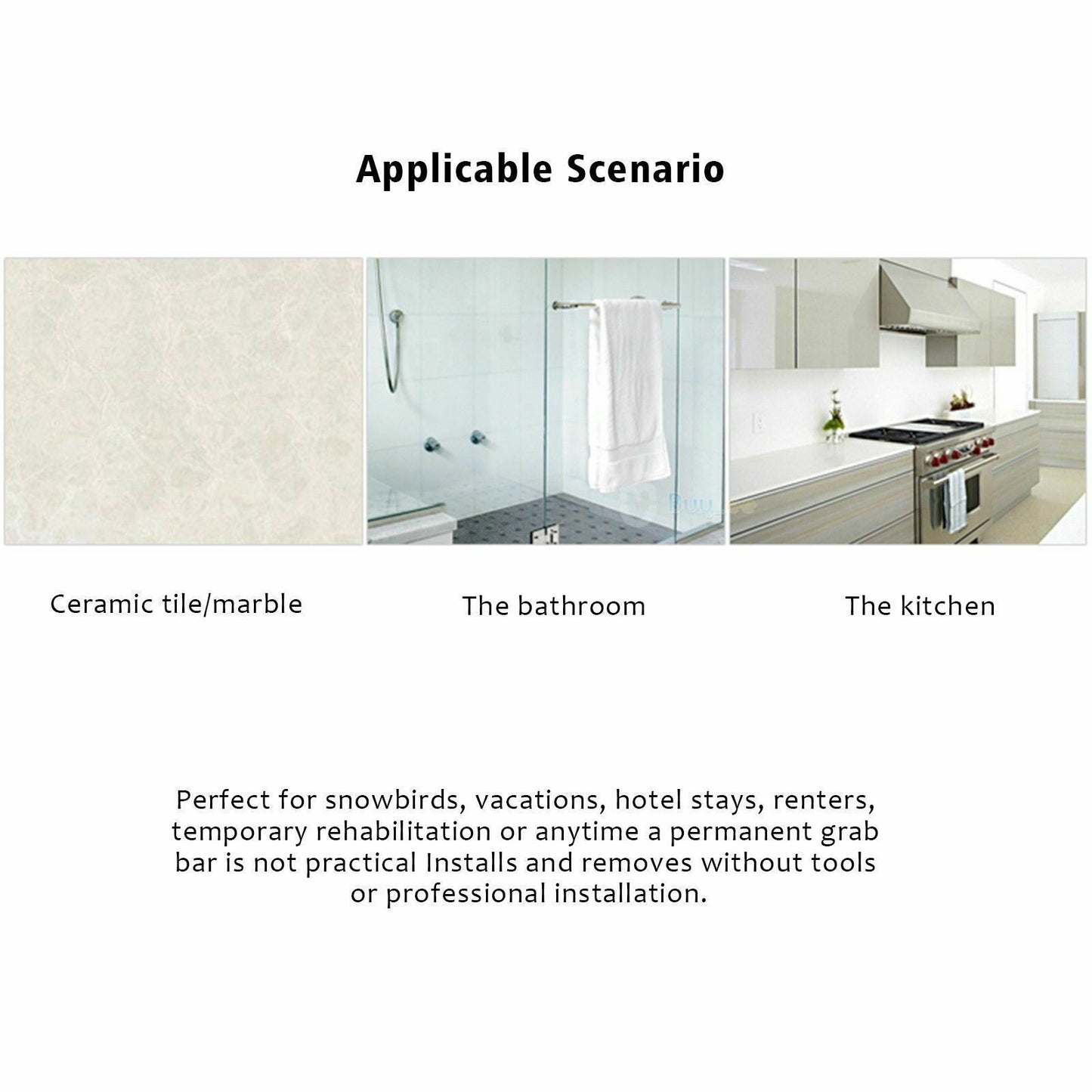 Power Shower Grip Handle Bathroom Suction Grab Bar