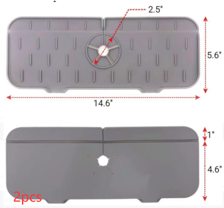 Kitchen Silicone Faucet Absorbent Mat Sink Splash Guard Faucet