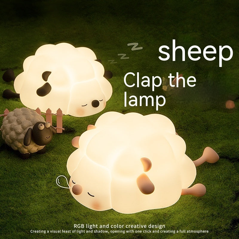 Cute Silicone Night Lights Sheep Cartoon Bedroom Lamp