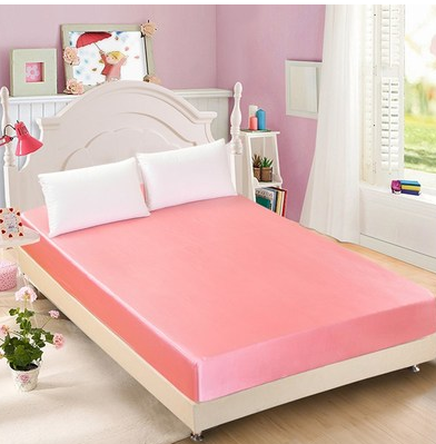 Summer ice silk silk silk bed solid color bed cover