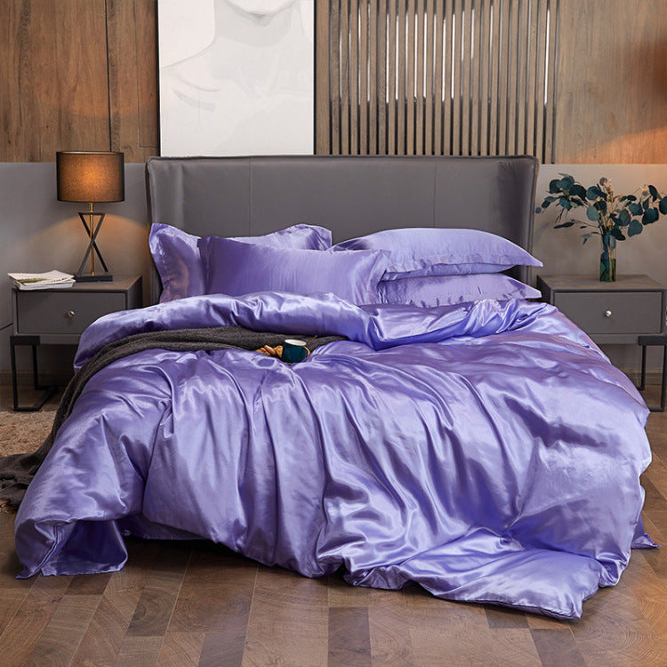 Four piece set of washed imitation silk