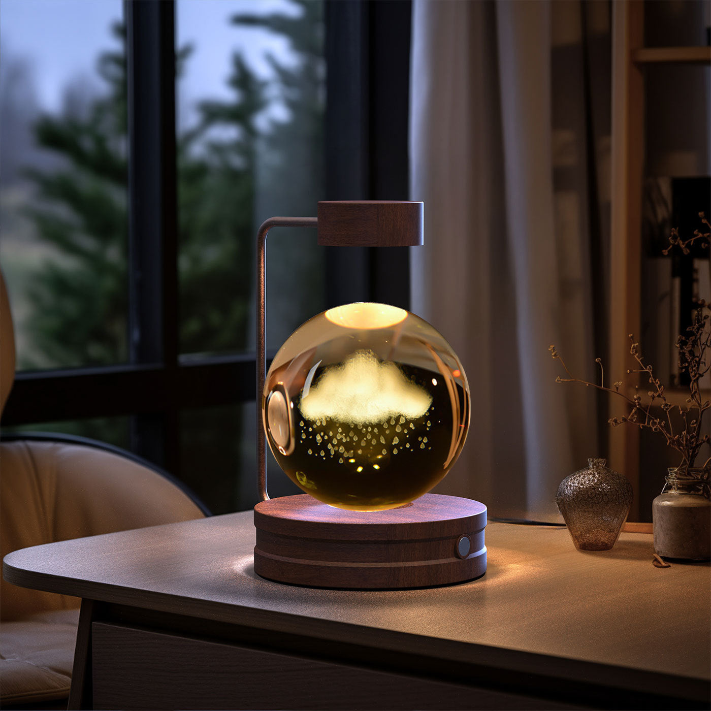 Crystal Ball Cosmic Dinosaur Indoor Night Light Lamp