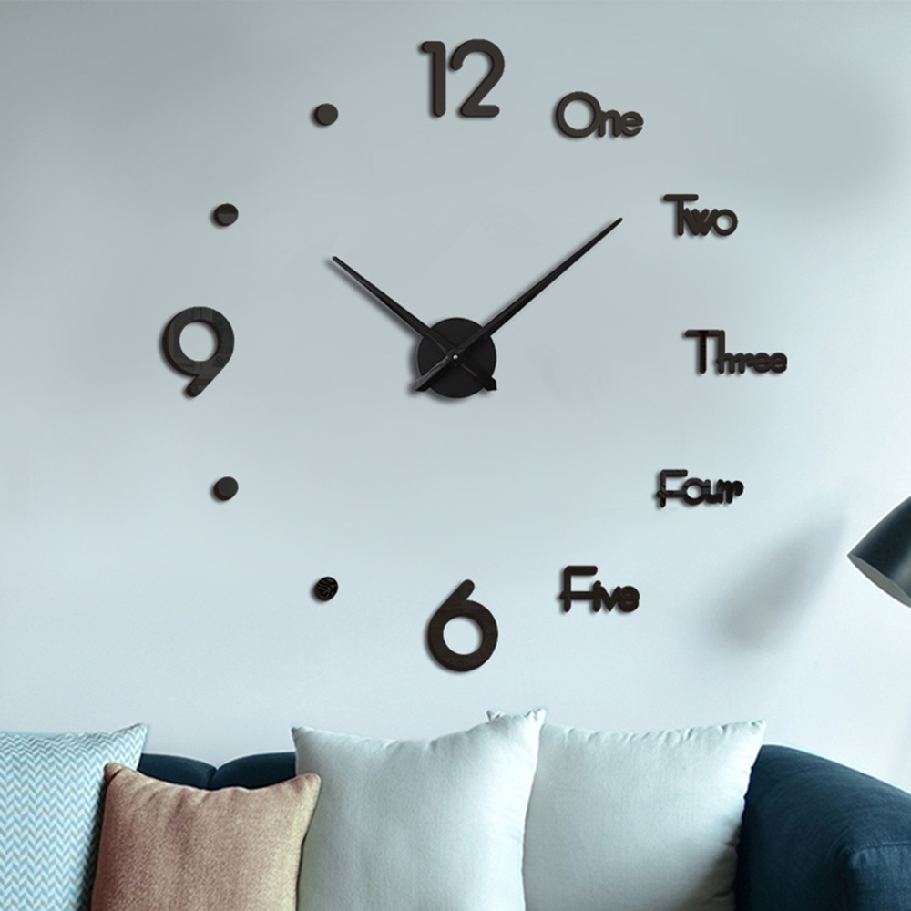 3D big size sticker wall clock