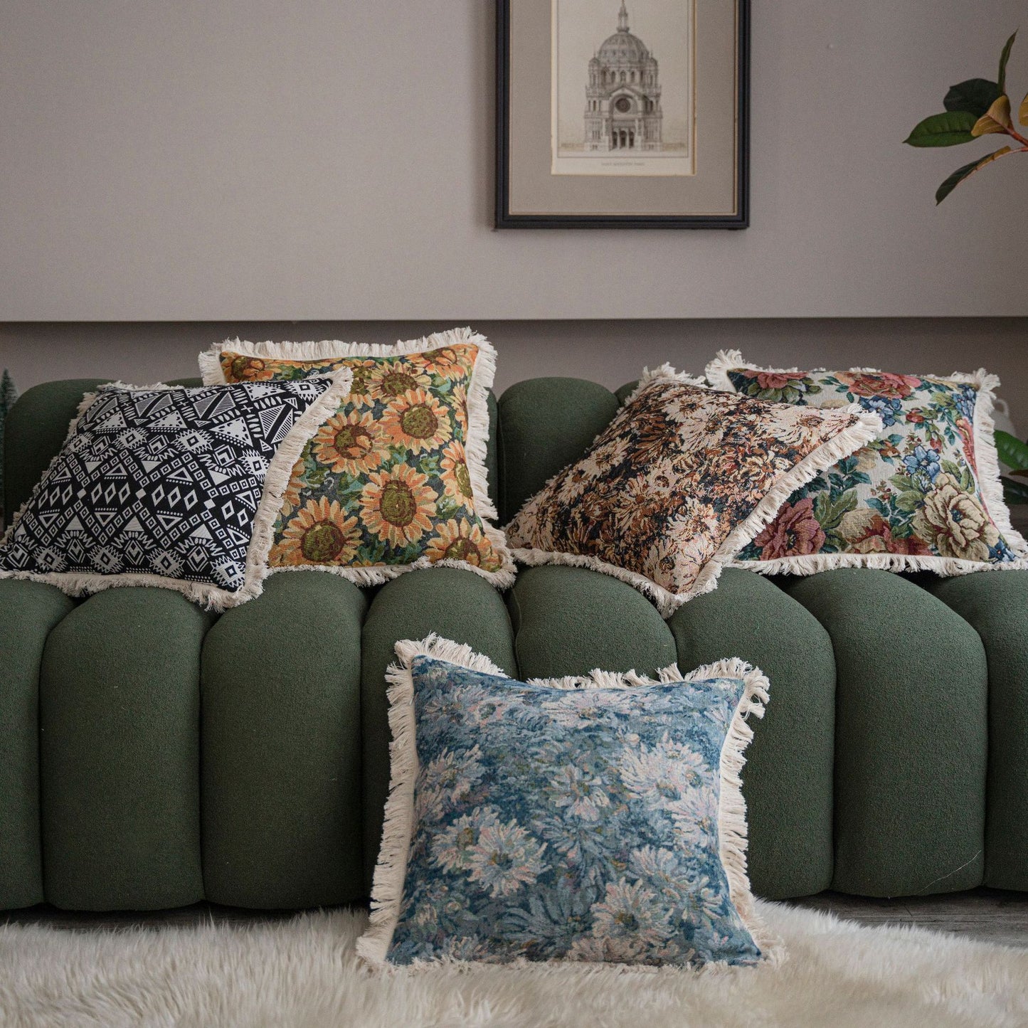 Jacquard Multicolor Sofa Pillow Cases