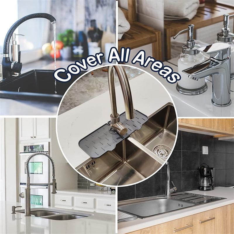 Kitchen Silicone Faucet Absorbent Mat Sink Splash Guard Faucet