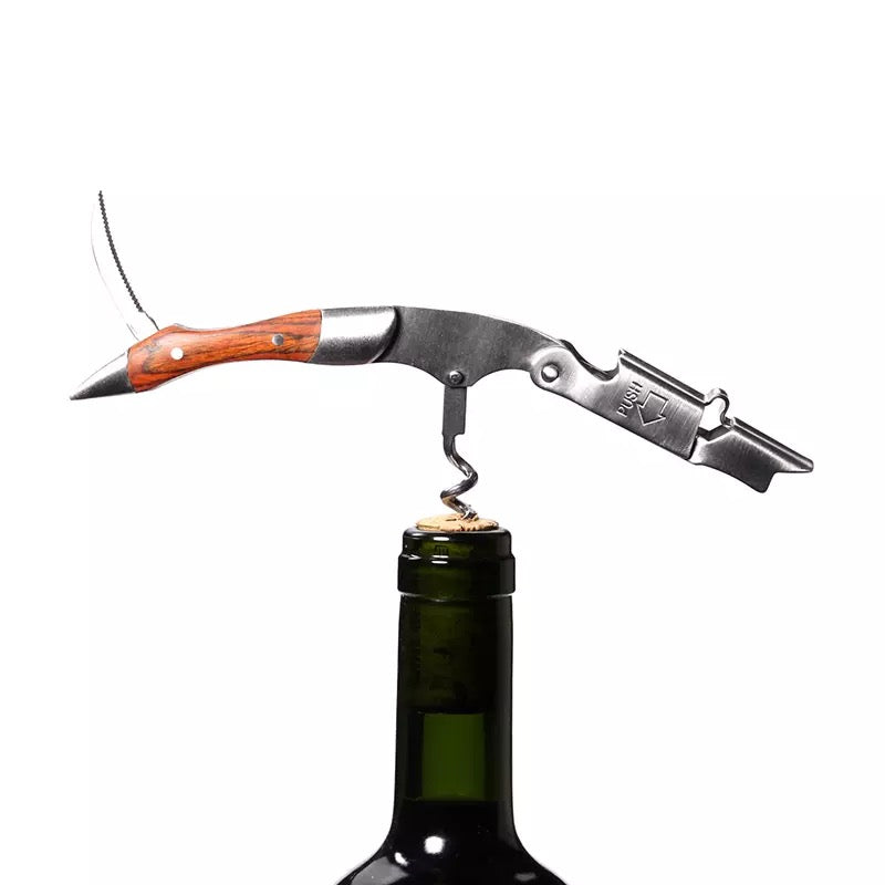 Wood Handle Professional Red Wine Opener Portable Screw Corkscrew
