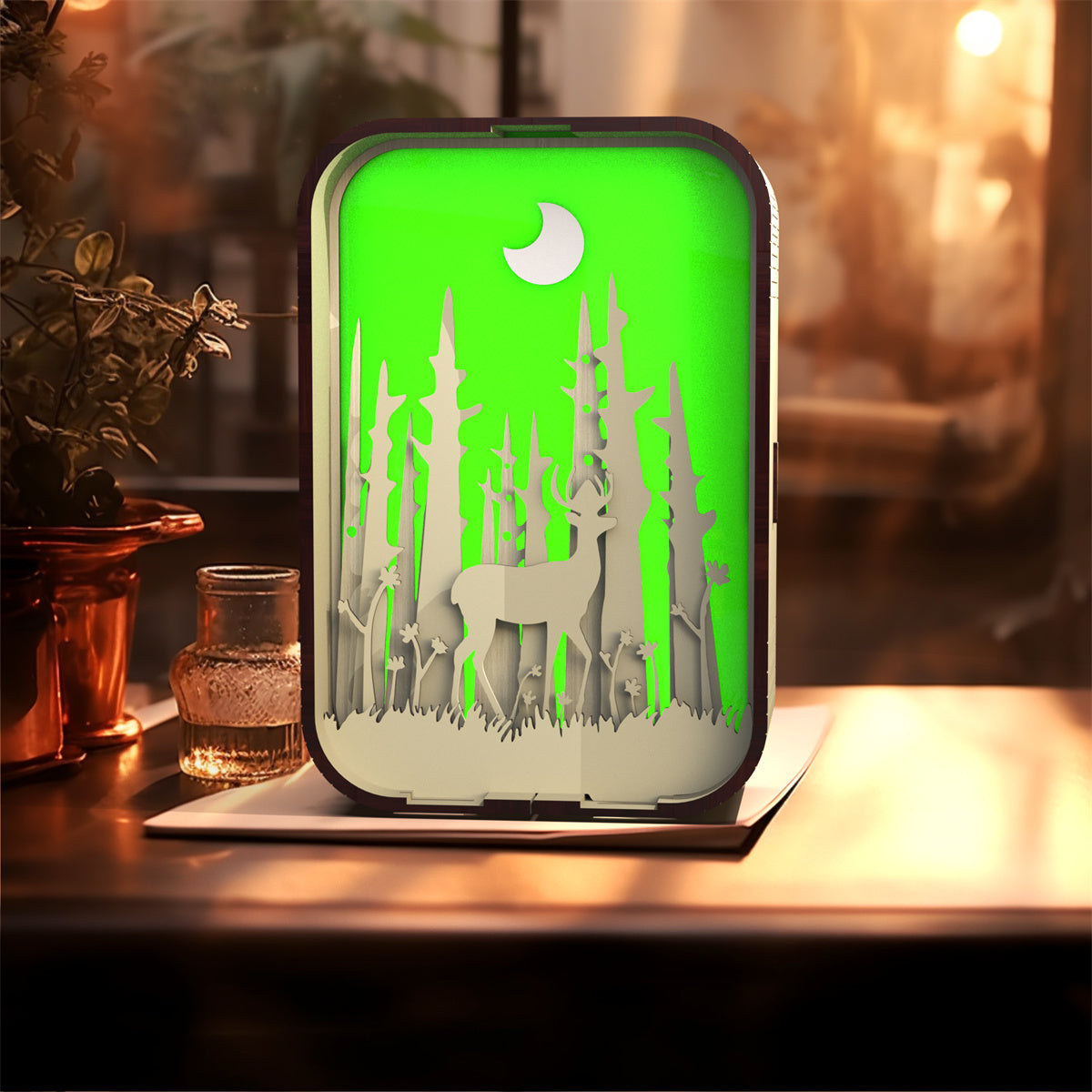 Woodcarving Light Creative Minimalist Bedside Night Light